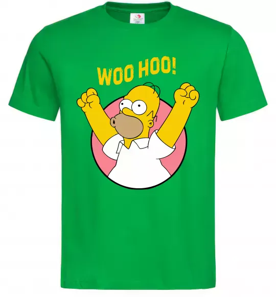 Мужская футболка Homer Simpson Woo Hoo Зеленый фото