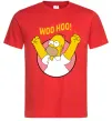 Мужская футболка Homer Simpson Woo Hoo Красный фото