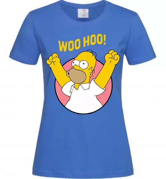 Женская футболка Homer Simpson Woo Hoo Ярко-синий фото
