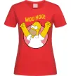 Женская футболка Homer Simpson Woo Hoo Красный фото
