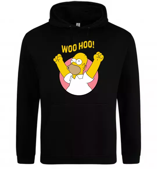 Женская толстовка (худи) Homer Simpson Woo Hoo Черный фото