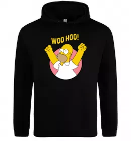 Женская толстовка (худи) Homer Simpson Woo Hoo Черный фото