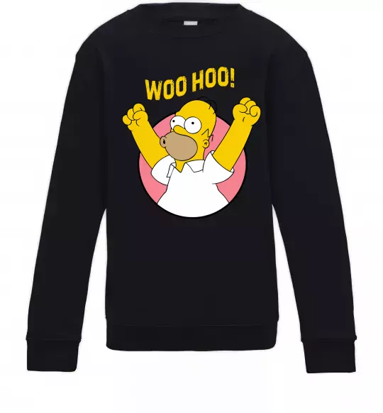 Детский Свитшот Homer Simpson Woo Hoo Черный фото