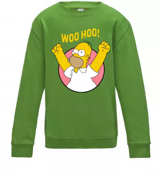 Детский Свитшот Homer Simpson Woo Hoo Лаймовый фото