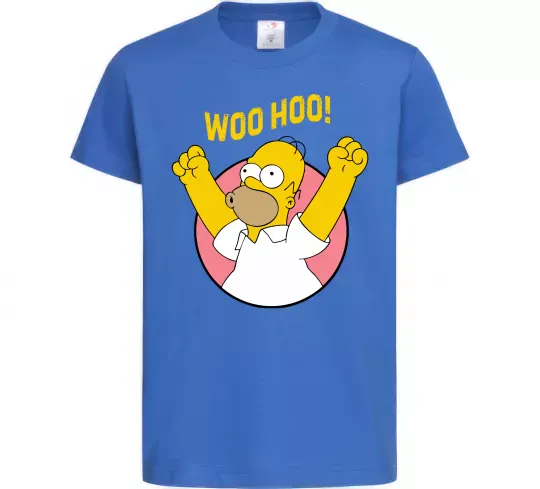 Дитяча футболка Homer Simpson Woo Hoo Яскраво-синій фото