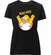 Женская премиум футболка Homer Simpson Woo Hoo Черный фото