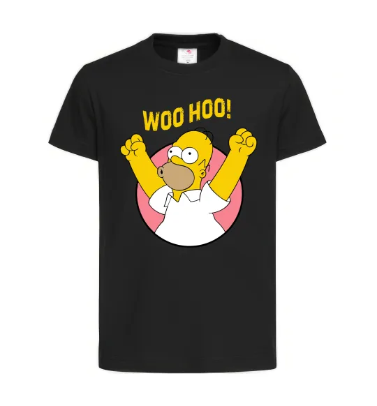 Детская футболка Homer Simpson Woo Hoo Черный фото