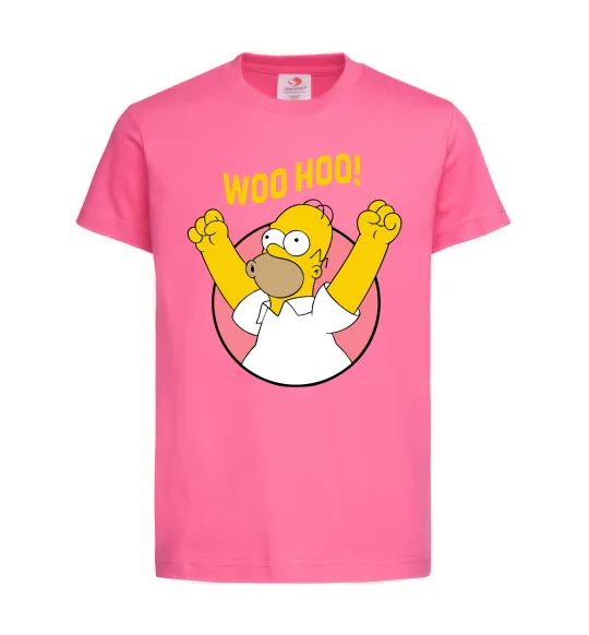 Детская футболка Homer Simpson Woo Hoo Ярко-розовый фото