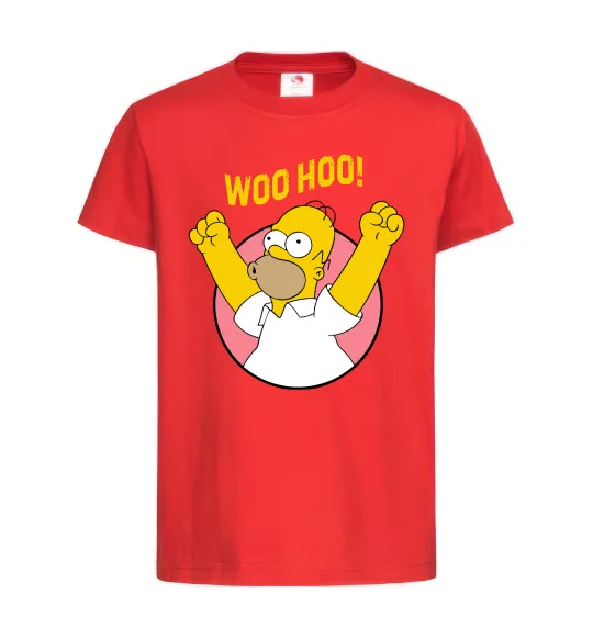 Детская футболка Homer Simpson Woo Hoo Красный фото