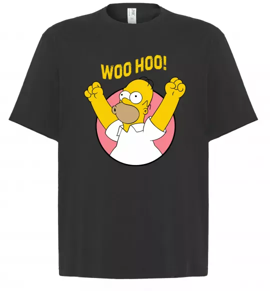 Футболка Оверсайз Homer Simpson Woo Hoo Чорний фото