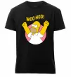 Мужская премиум футболка Homer Simpson Woo Hoo Черный фото