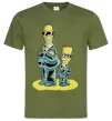Чоловіча футболка The Simpsons MiB Оливковий фото