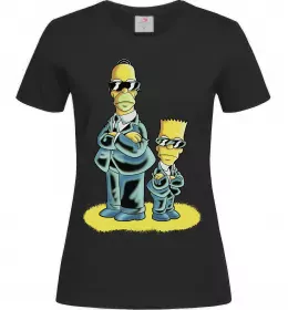 Женская футболка The Simpsons MiB Черный фото