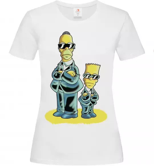 Женская футболка The Simpsons MiB Белый фото
