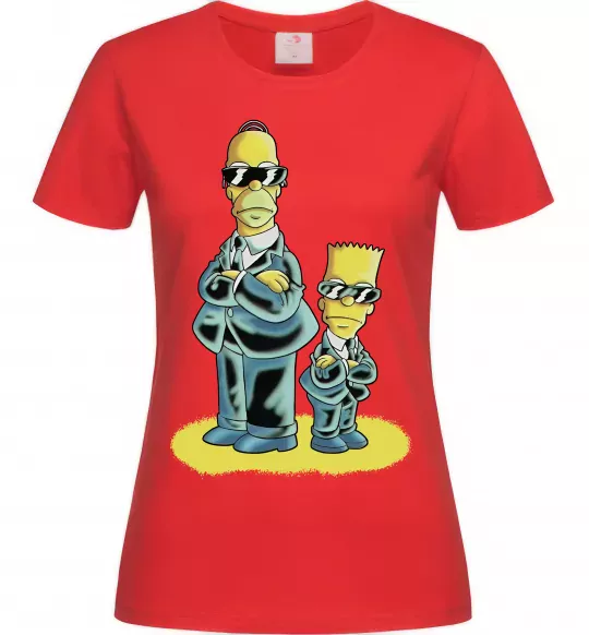 Женская футболка The Simpsons MiB Красный фото