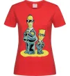 Женская футболка The Simpsons MiB Красный фото