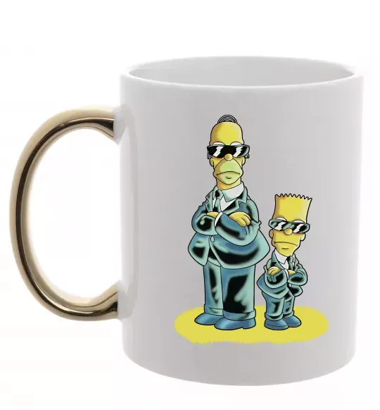 Чашка с цветной ручкой The Simpsons MiB Золото фото
