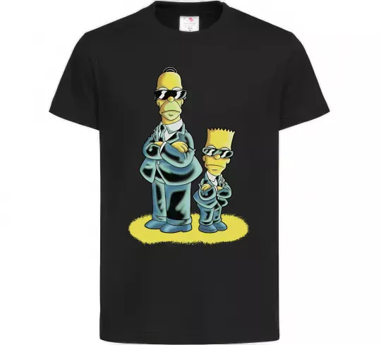 Дитяча футболка The Simpsons MiB Чорний фото