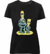 Жіноча преміум футболка The Simpsons MiB Чорний фото