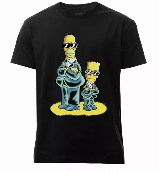 Мужская премиум футболка The Simpsons MiB Черный фото