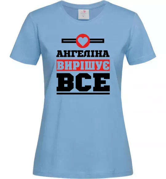 Жіноча футболка Ангеліна вирішує все Блакитний фото