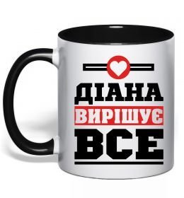 Чашка с цветной ручкой Діана вирішує все