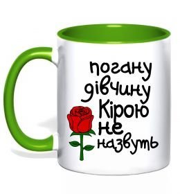 Чашка с цветной ручкой Погану дівчину Кірою не назвуть