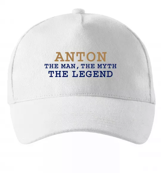 Кепка Anton the myth the legend Білий фото