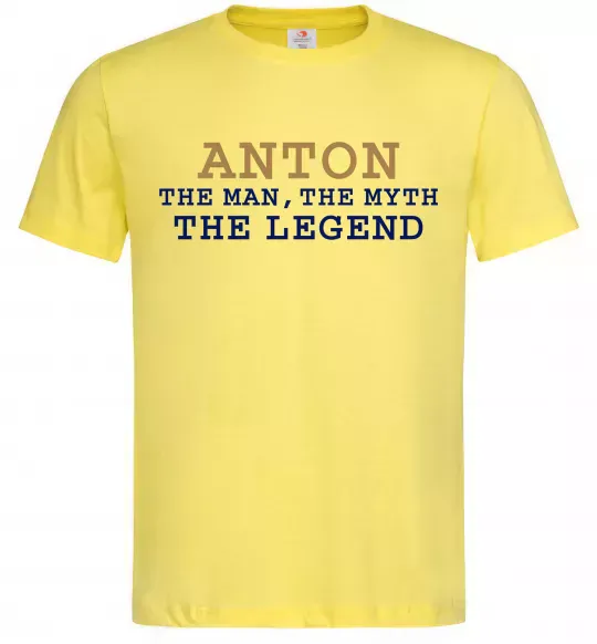 Чоловіча футболка Anton the myth the legend Лимонний фото