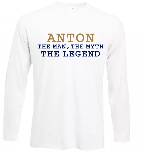 Лонгслів Anton the myth the legend Білий фото