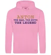 Мужская толстовка (худи) Anton the myth the legend Розовый фото