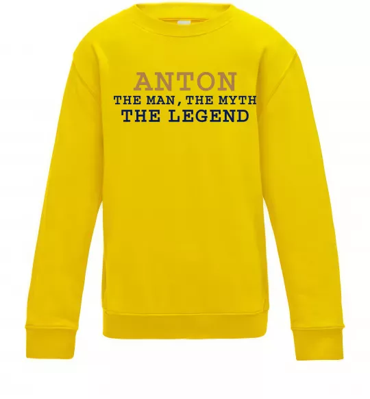 Дитячий світшот Anton the myth the legend Сонячно жовтий фото