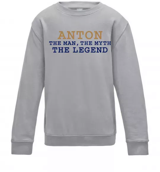 Дитячий світшот Anton the myth the legend Сірий меланж фото