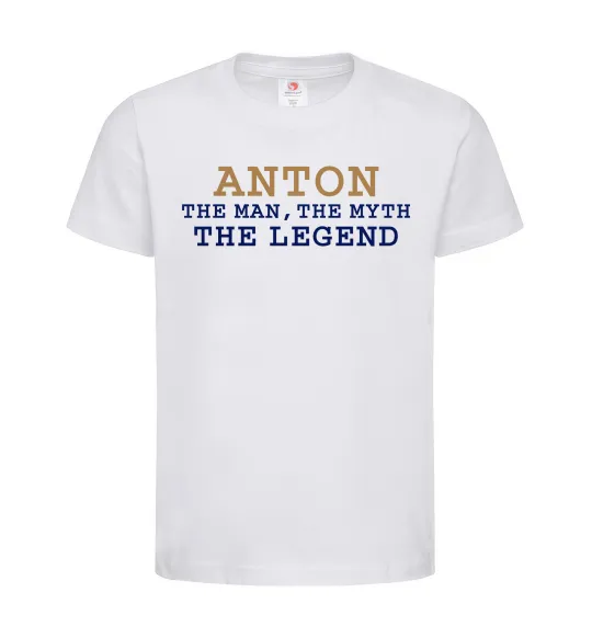 Детская футболка Anton the myth the legend Белый фото