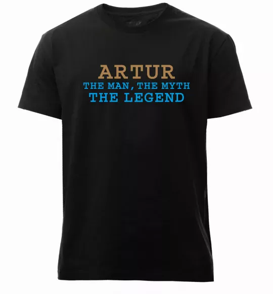 Мужская премиум футболка Artur the myth the legend Черный фото