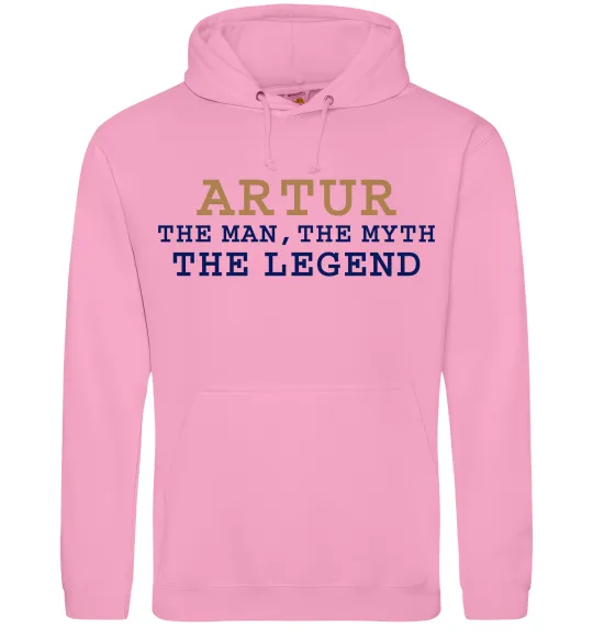 Мужская толстовка (худи) Artur the myth the legend Розовый фото
