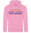 Мужская толстовка (худи) Artur the myth the legend Розовый фото
