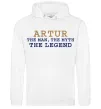 Мужская толстовка (худи) Artur the myth the legend Белый фото
