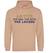 Мужская толстовка (худи) Artur the myth the legend Песочный фото