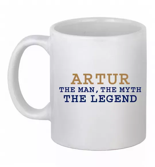 Чашка керамічна Artur the myth the legend Білий фото