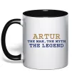 Чашка с цветной ручкой Artur the myth the legend Черный фото