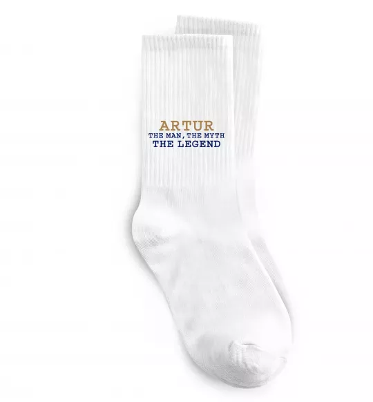 Шкарпетки Artur the myth the legend Білий фото