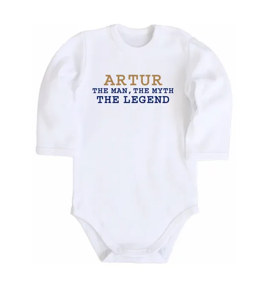 Дитячий бодік Artur the myth the legend Білий фото