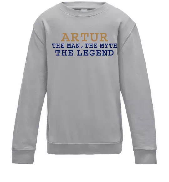 Детский Свитшот Artur the myth the legend Серый меланж фото