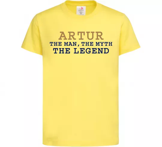Детская футболка Artur the myth the legend Лимонный фото