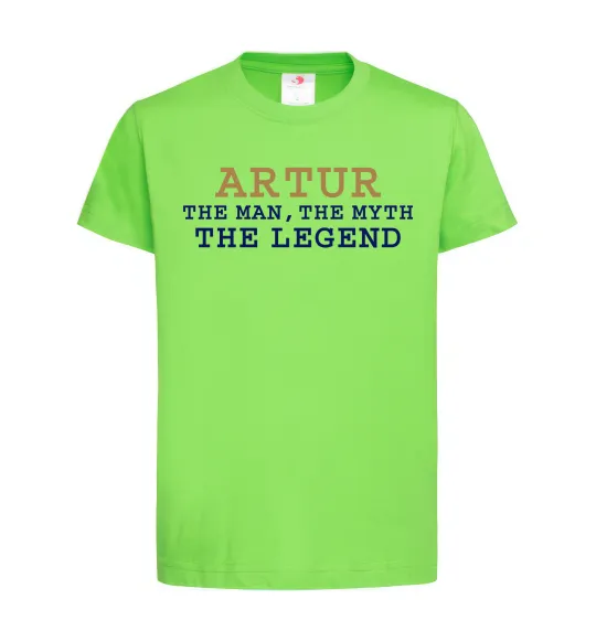 Детская футболка Artur the myth the legend Лаймовый фото