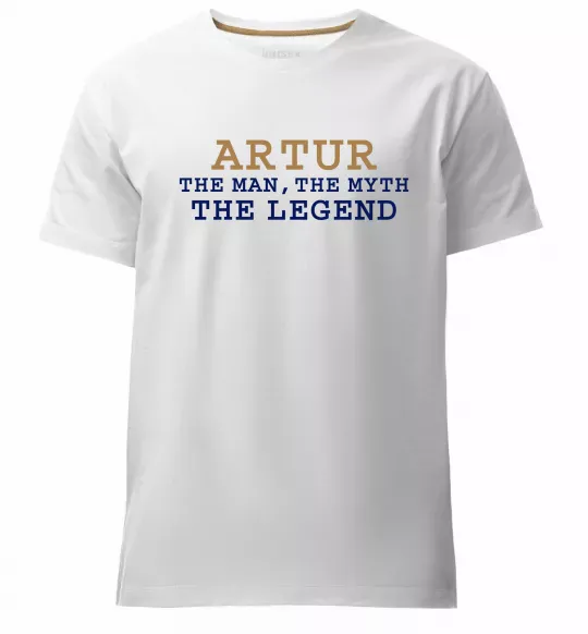 Мужская премиум футболка Artur the myth the legend Белый фото