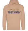 Мужская толстовка (худи) Borys the myth the legend Песочный фото