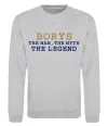 Свитшот Borys the myth the legend Серый меланж Свитшот Borys the myth the legend Серый меланж фото