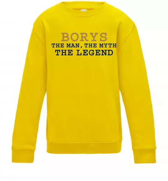 Дитячий світшот Borys the myth the legend Сонячно жовтий фото